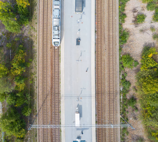 istock Top view of commuter train 1049357986