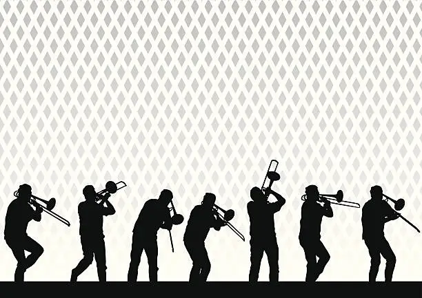 Vector illustration of Artist with a trombone