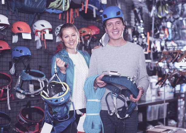 istock Athletes chooses climbing equipment 1049362474