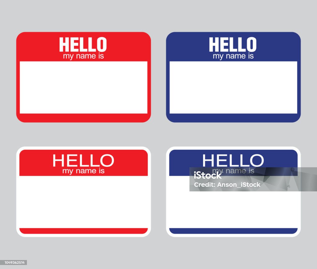 "Hello my name is" label sticker. vector Name Tag stock vector