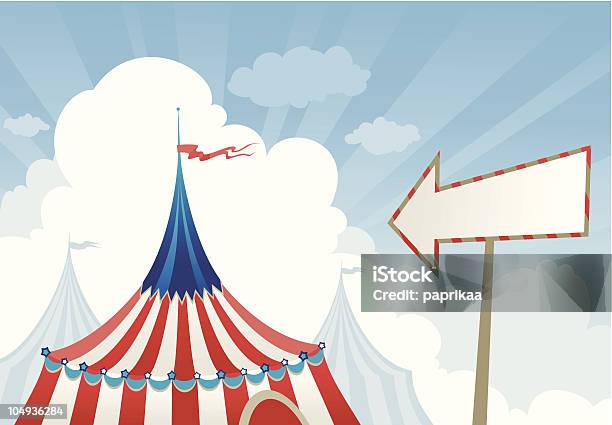 Цирковой Шатёр Топ — стоковая векторная графика и другие изображения на тему Без людей - Без людей, Большой, Векторная графика