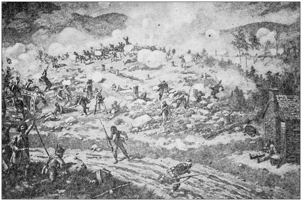 istock Antique painting illustration: Battle of Allatoona Pass 1049365176