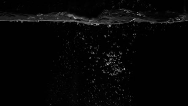 istock Water bubbles floating on black background with oil paint effect which represent refreshing of refreshment from soda 1049365436