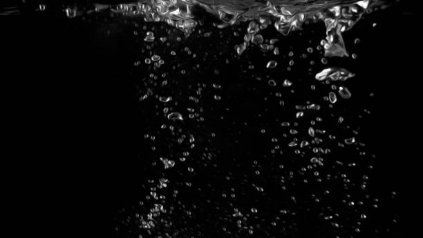 istock Water bubbles floating on black background with oil paint effect which represent refreshing of refreshment from soda 1049365448
