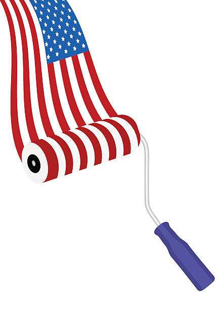 American flag vector art illustration