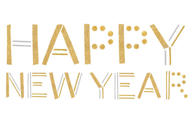 istock Happy new year text paper cut on white background 1049369390