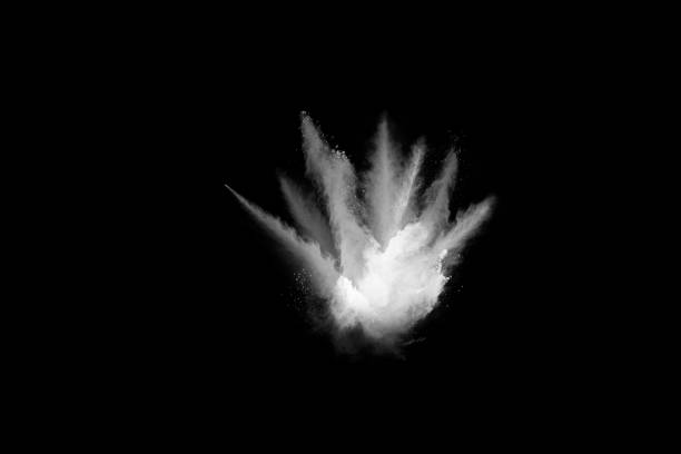 istock White powder explosion on white background. Colored cloud. Colorful dust explode. Paint Holi. 1049369534
