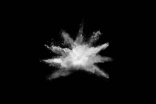 istock White powder explosion on white background. Colored cloud. Colorful dust explode. Paint Holi. 1049369536