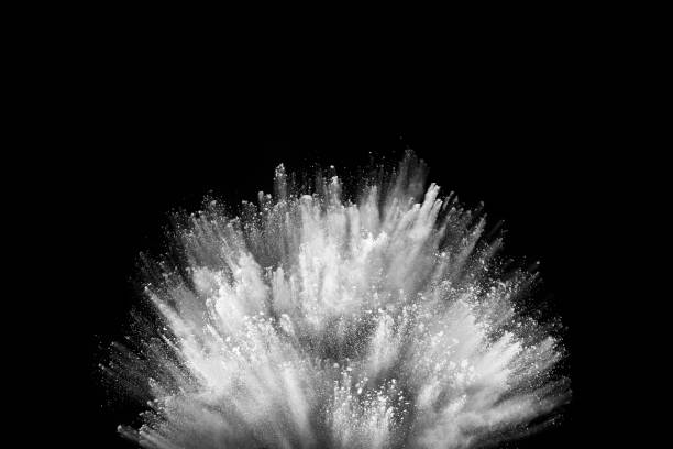 istock White powder explosion on white background. Colored cloud. Colorful dust explode. Paint Holi. 1049369544
