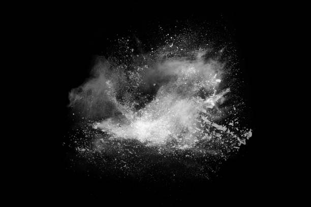 istock White powder explosion on white background. Colored cloud. Colorful dust explode. Paint Holi. 1049369606