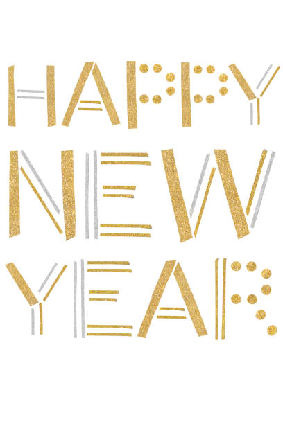 istock Happy new year text paper cut on white background 1049369786