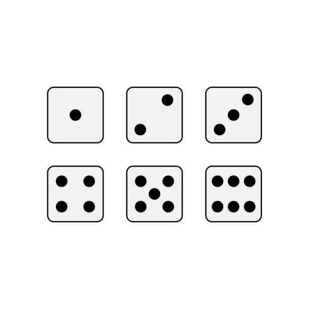 ゲームのダイス。ベクトル - dice cube number 6 luck点のイラスト素材／クリップアート素材／マンガ素材／アイコン素材