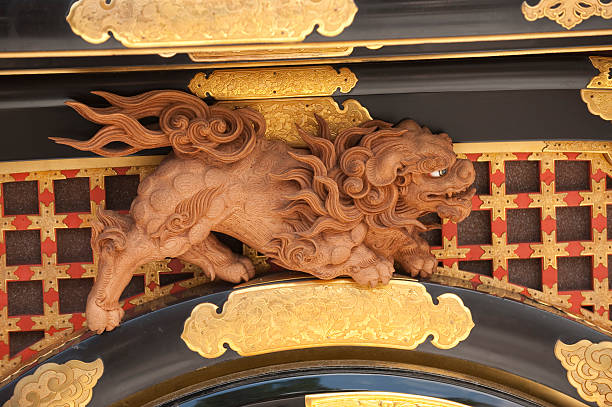 istock Historic-style Japanese lion carving 104938664