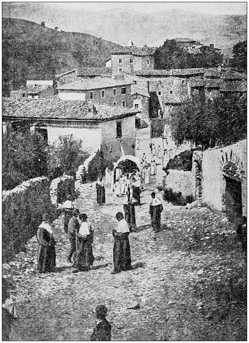 Antique photograph: Palermo suburbs, Italy