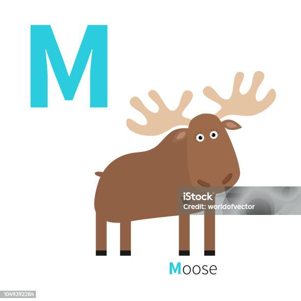 Ilustración de Alfabeto De Letras M Alces Zoo Abc Inglés Con Tarjetas De Educación De Animales Ilustración de Alfabeto De Letras M Alces Zoo Abc Inglés Con Tarjetas De Educación De Animales