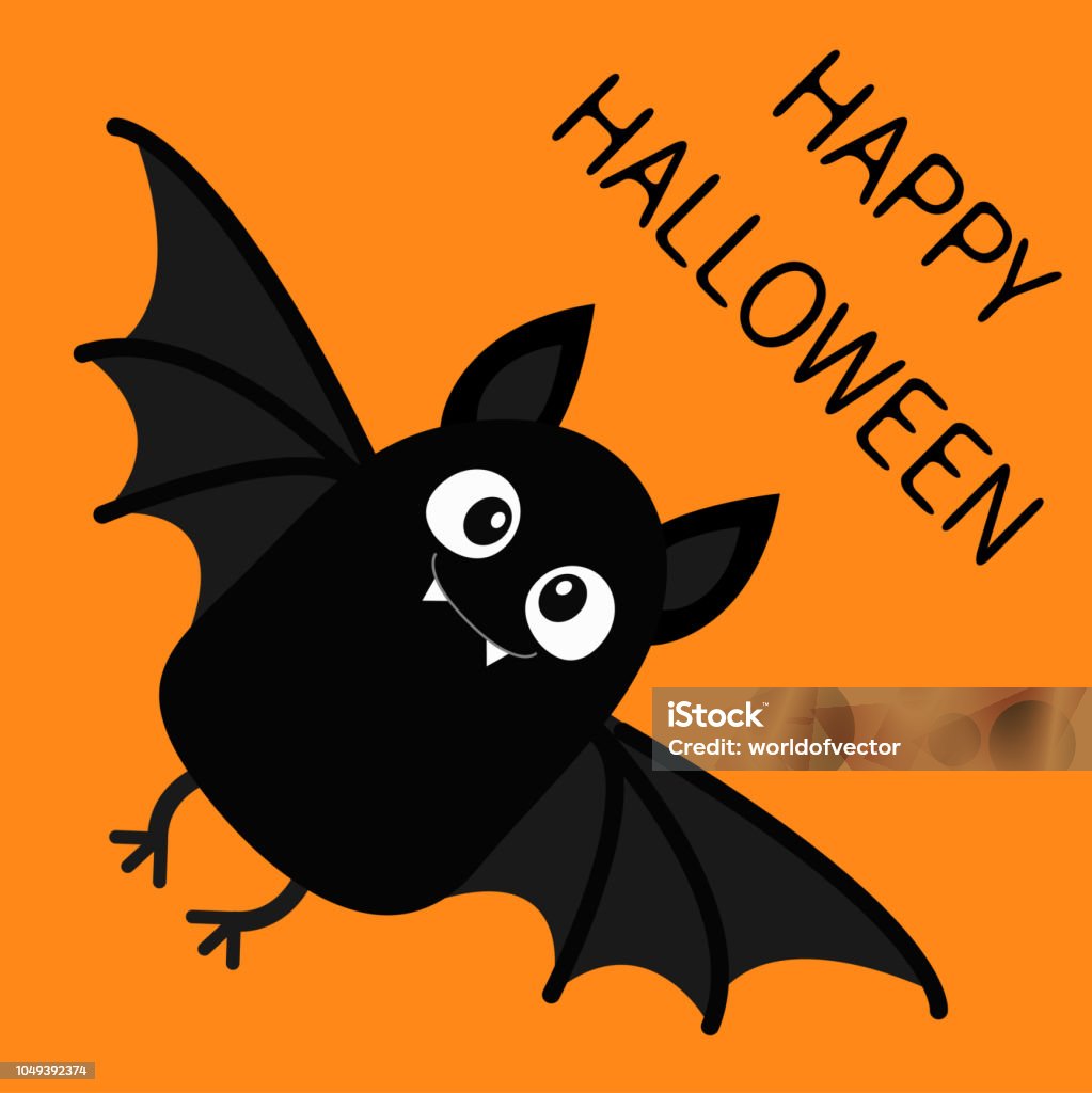 Ilustración de Feliz Halloween Vuelo Murciélago Vampiro Personaje De Bebé De Dibujos Animados Lindo Con Grandes Alas Abiertas Orejas Piernas Silueta Negra Animal Del Bosque Diseño Plano Fondo Naranja Aislado Tarjeta De Ilustración de Feliz Halloween Vuelo Murciélago Vampiro Personaje De Bebé De Dibujos Animados Lindo Con Grandes Alas Abiertas Orejas Piernas Silueta Negra Animal Del Bosque Diseño Plano Fondo Naranja Aislado Tarjeta De