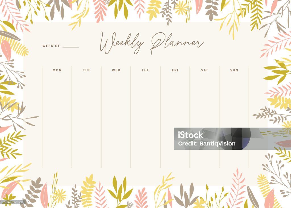 Planner Vector Simple Vector Planner Template Stock Illustration - Download Image Now ...