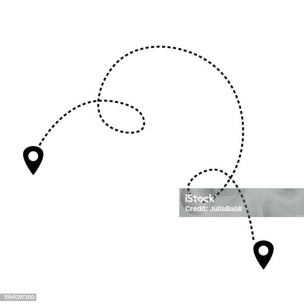 Dotted Path Vector Stock Illustration - Download Image Now - Abstract ...