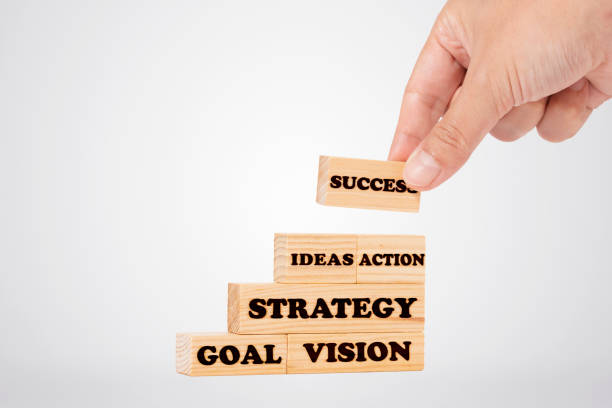 istock Hand Picking Wooden Block with Word Success 1049399546