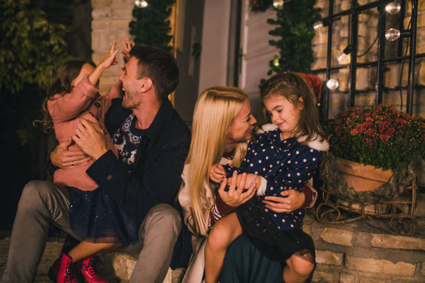 istock Playful family outdoors at night 1049400720