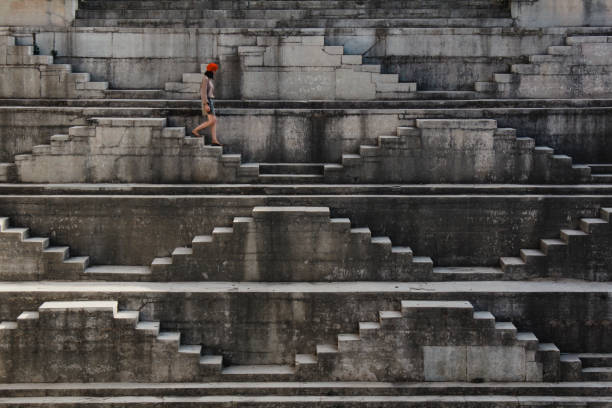 Tourist on Steps in Bundi
