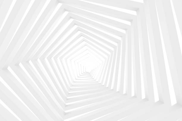белый туннель, коридор - render architecture residential structure three dimensional shape стоковые фото и изображения