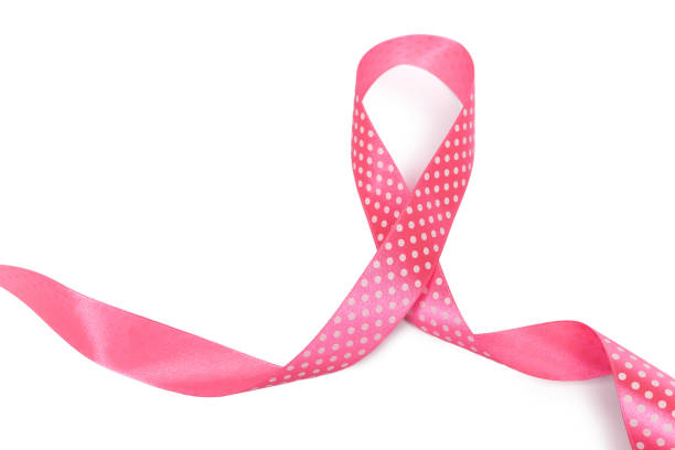 istock Mix Pink ribbon on a white background 1049412186