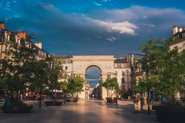 Dijon triumphal arch square stock photo