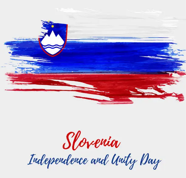 Vector illustration of Slovenia Independence and Unity day holiday background.