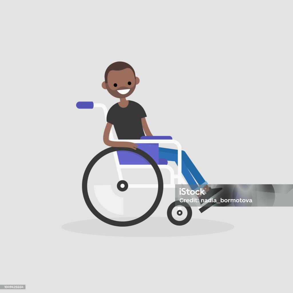 Young Disabled Black Male Character Sitting In A Wheelchair Disability  Daily Life Flat Editable Vector Illustration Clip Art Stock Illustration -  Download Image Now - iStock