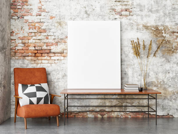 istock Mock up poster hipster interior background 1049426570