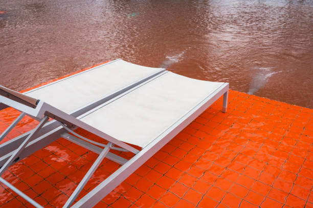 istock The white swimming pool beds 1049430212
