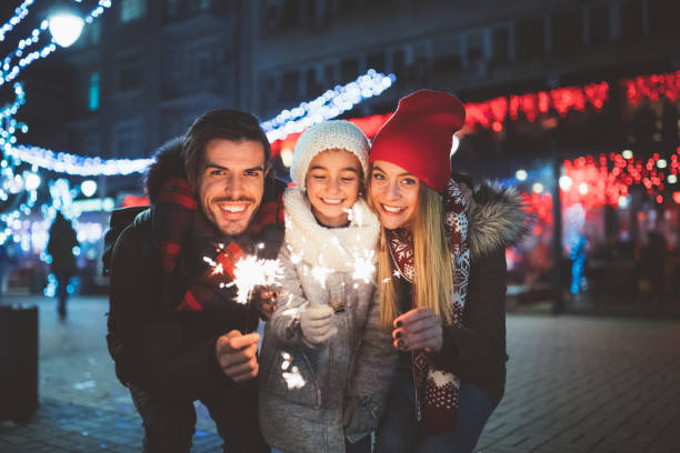 Happy family celebrating Christmas