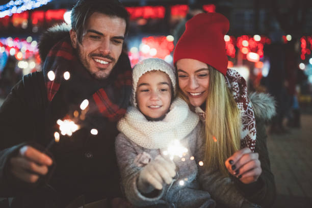 istock Happy family celebrating Christmas 1049438408