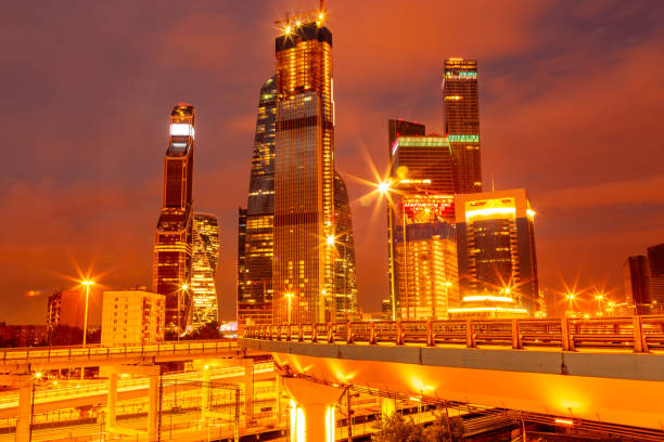 istock modern Business Center in the night lights 1049449724