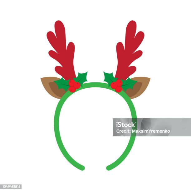 Mask With Reindeer Antler Stock Illustration - Download Image Now - Reindeer, Headband, Antler