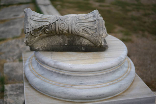 The marble reliefs of Perge Theater, Antalya, Turkey