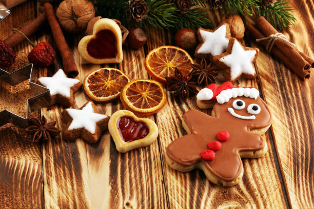 istock Baking christmas cookies. Typical cinnamon stars bakery with spices. xmas decoration 1049461508