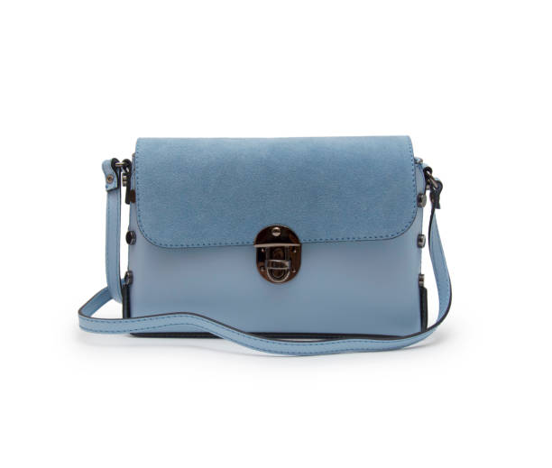 istock Blue woman bag isolated on the white background 1049462588