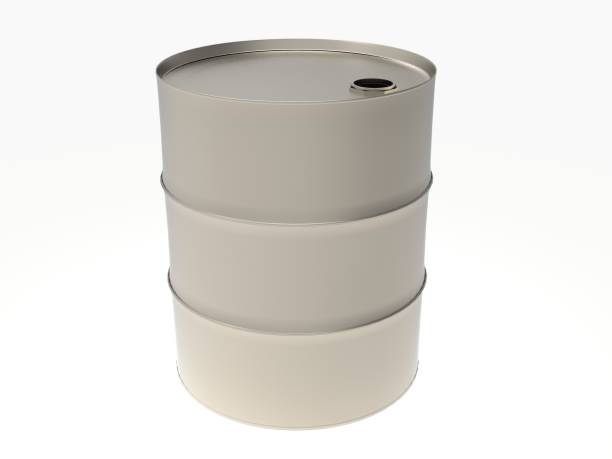 istock Metal Industrial Oil Barrel 3D rendering 1049465436