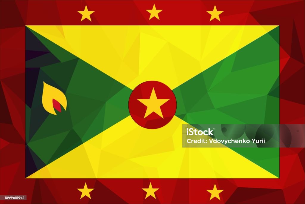 Grenadian national official flag. Patriotic symbol, banner, element, background. Accurate dimensions. Flag of Grenada in correct size and colors, vector illustration Color Image stock vector