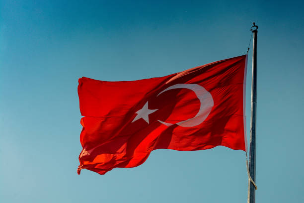 istock Turkish national flag hang on a pole 1049477292