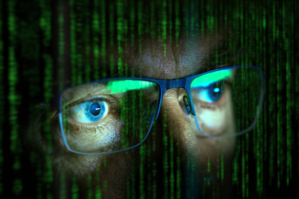 close up of computer hacker stock photo