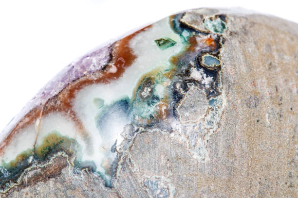 istock Amethyst Crystal Druse  macro mineral on white background 1049484720