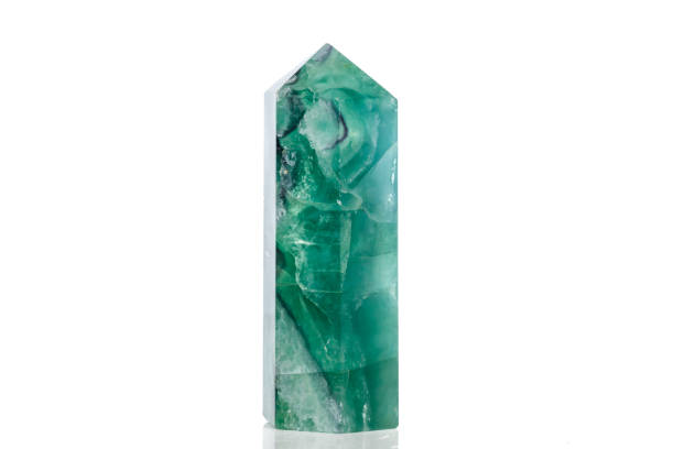 istock Macro mineral stone Fluorite crystal on a black background 1049493092