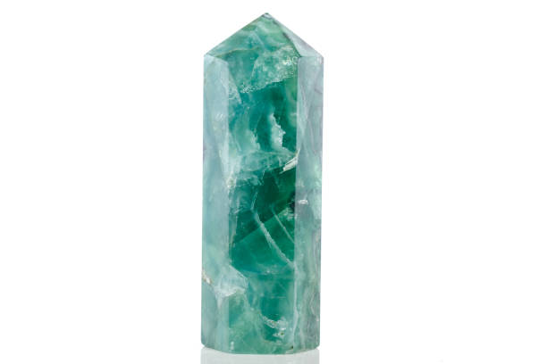 istock Macro mineral stone Fluorite crystal on a black background 1049493250