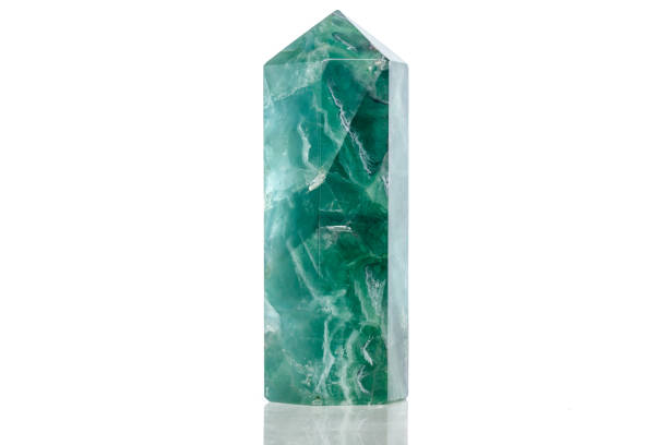 istock Macro mineral stone Fluorite crystal on a black background 1049493294