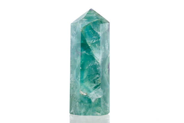 istock Macro mineral stone Fluorite crystal on a black background 1049493672