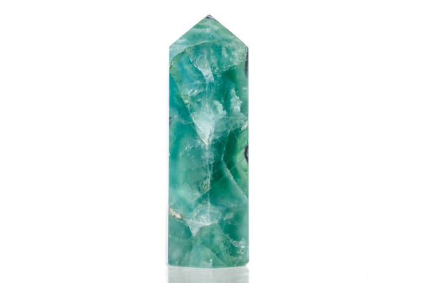 istock Macro mineral stone Fluorite crystal on a black background 1049493684