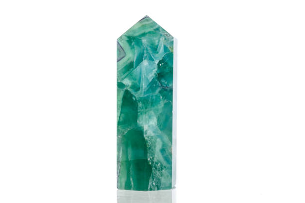 istock Macro mineral stone Fluorite crystal on a black background 1049494068